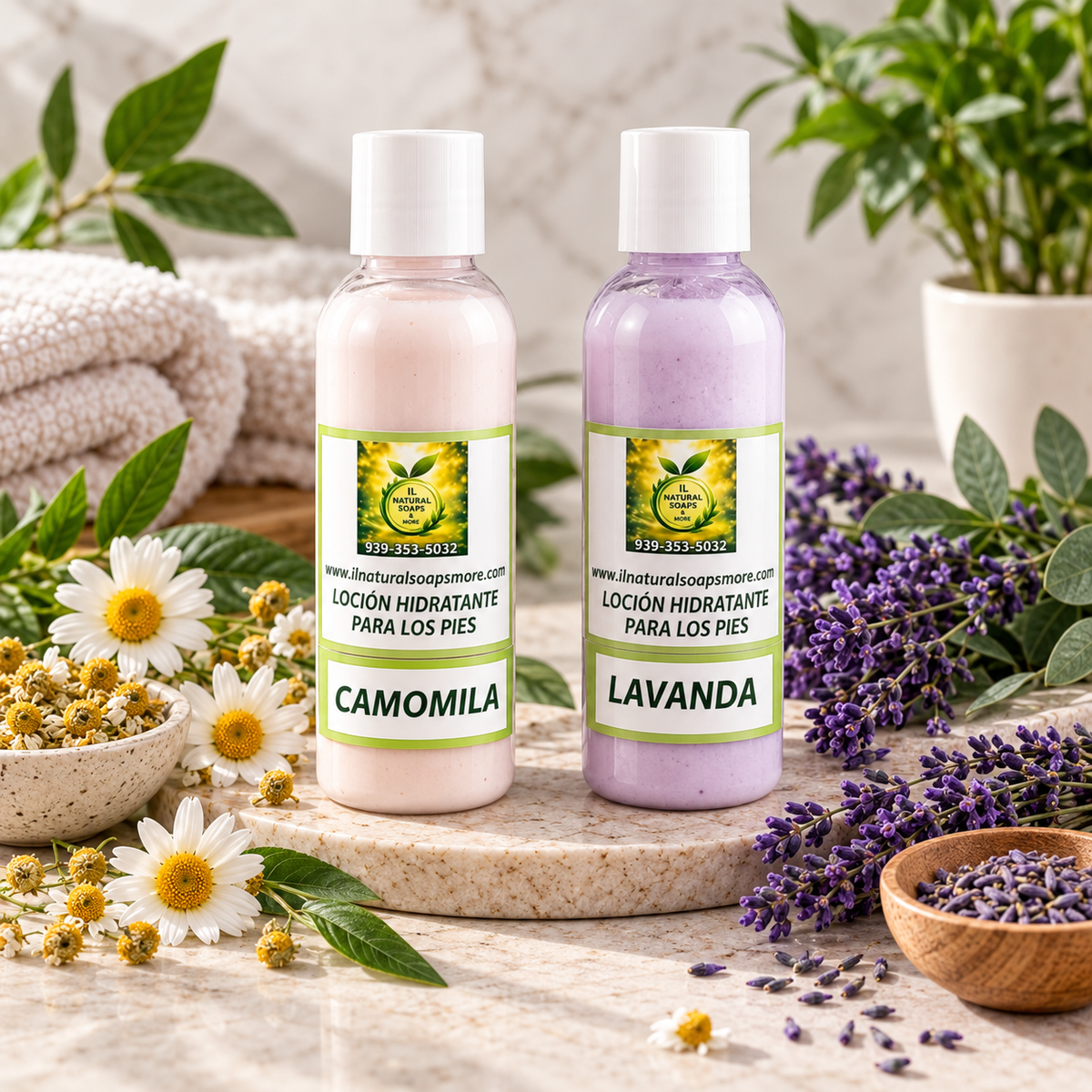 Loción Hidratante para los Pies – Camomila y Lavanda